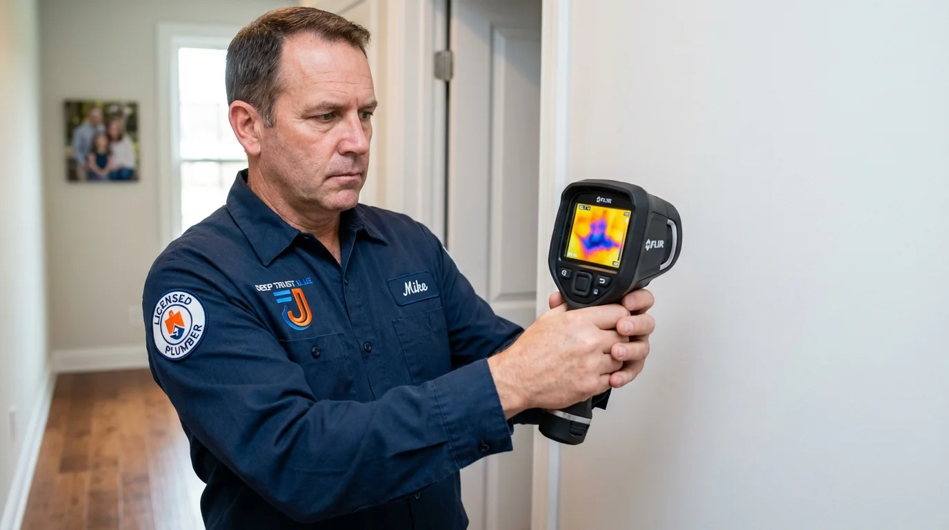 Thermal imaging leak detection by Johns Plumbing LLC in Ashburnham